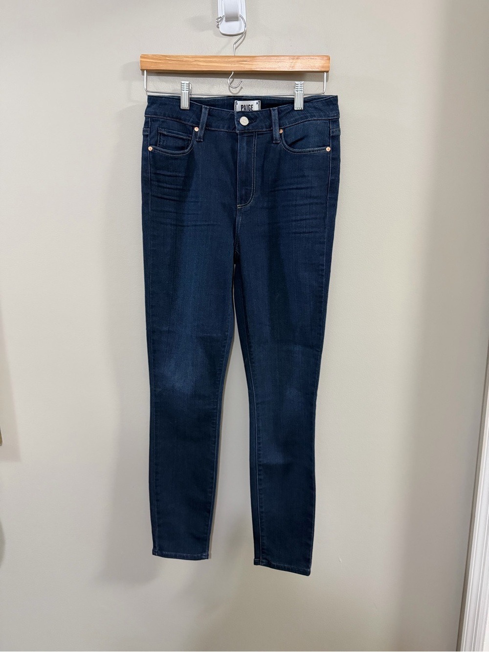 PAIGE Dark Indigo Hoxton Ankle High-Rise Skinny Jeans